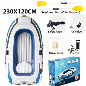 3 Person Inflatable Boat PVC Raft | Lakes & Pool Boat with Oars and Pump - SportZone.co.nz
