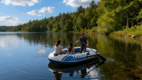 3 Person Inflatable Boat PVC Raft | Lakes & Pool Boat with Oars and Pump - SportZone.co.nz