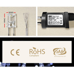 3X6M Christmas Lights Curtain Light Cool White 600 LED Jingle Jollys - SportZone.co.nz