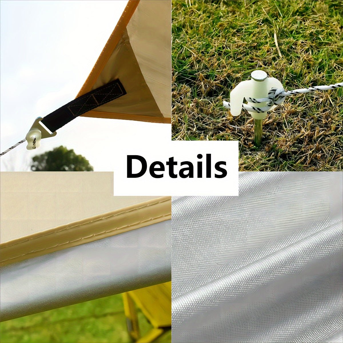 520*420 cm Hexagon Camping Tent Tarp - Waterproof, UV Protection, Sunshade Canopy Shelter for Camping, Hiking, Picnic - SportZone.co.nz