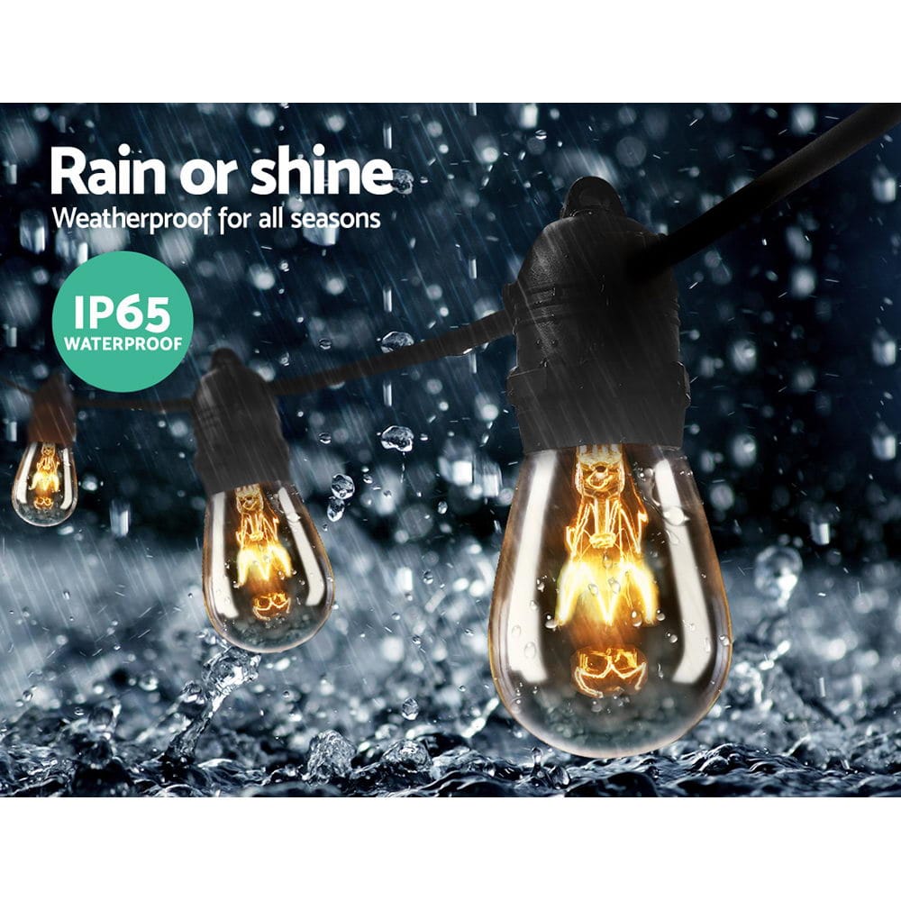 56m LED Festoon String Lights Outdoor Christmas Wedding Waterproof Garden Decor - SportZone.co.nz