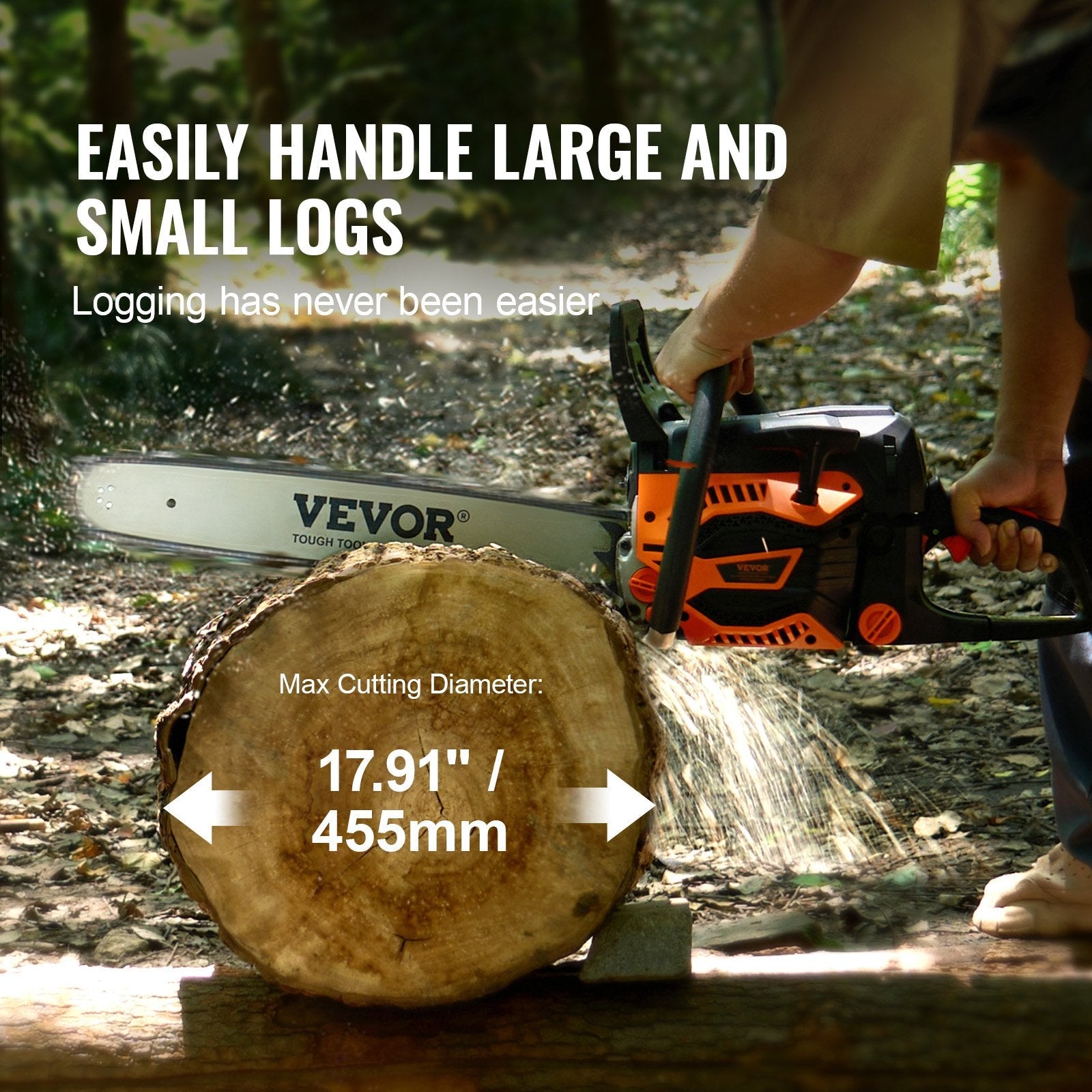 58CC 508mm Gasoline Chainsaw Gas Powered Wood Cutting Engine Gas Chain Saw - SportZone.co.nz