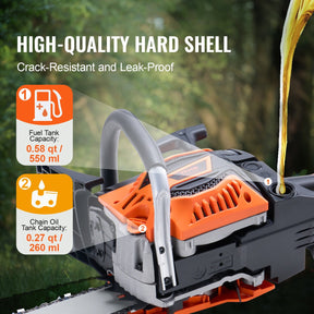 58CC 508mm Gasoline Chainsaw Gas Powered Wood Cutting Engine Gas Chain Saw - SportZone.co.nz