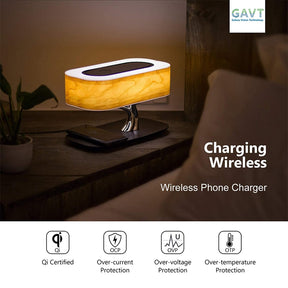 Modern LED Desk Lamp with Bluetooth Speaker and Phone Charger – Dimmable, Wireless, and Stylish