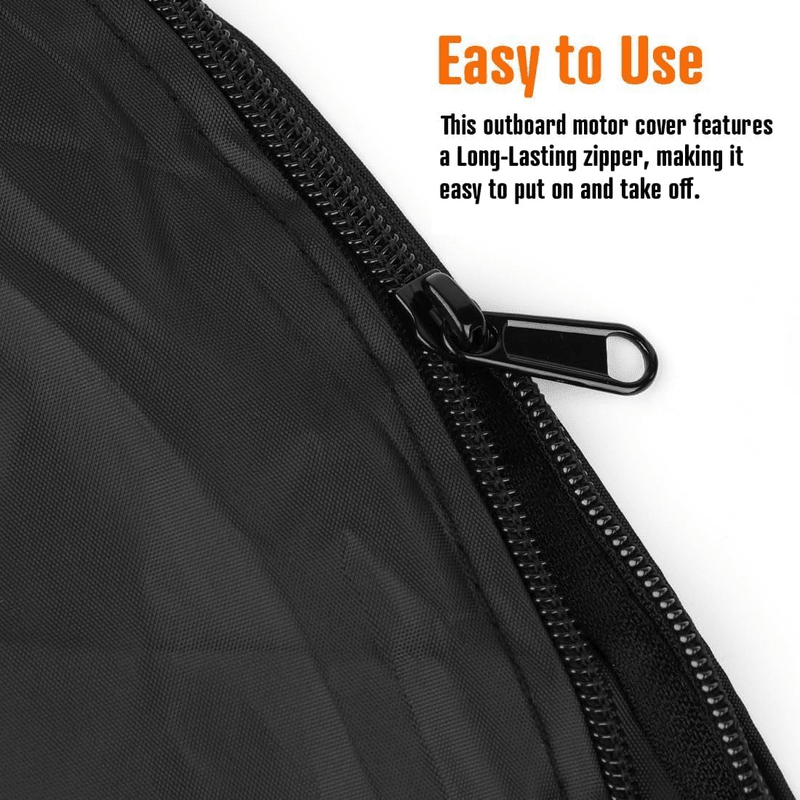 600D Oxford Cloth Outboard Motor Cover, Waterproof UV Resistant Boat Engine Protective Cover for Yacht Fishing Boat（100-150HP） - SportZone.co.nz