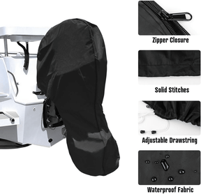 600D Oxford Cloth Outboard Motor Cover, Waterproof UV Resistant Boat Engine Protective Cover for Yacht Fishing Boat（100-150HP） - SportZone.co.nz