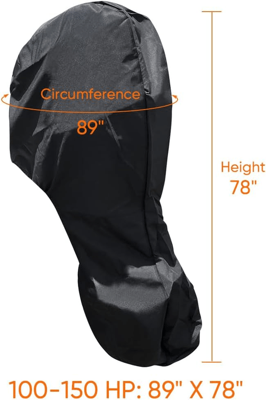 600D Oxford Cloth Outboard Motor Cover, Waterproof UV Resistant Boat Engine Protective Cover for Yacht Fishing Boat（100-150HP） - SportZone.co.nz