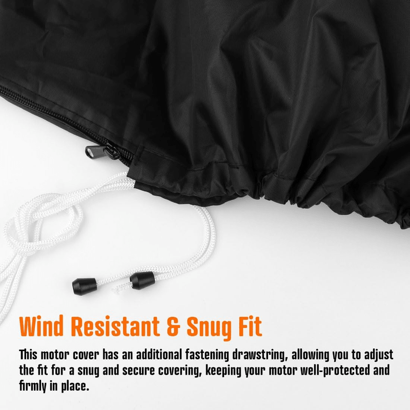 600D Oxford Cloth Outboard Motor Cover, Waterproof UV Resistant Boat Engine Protective Cover for Yacht Fishing Boat（15-20HP） - SportZone.co.nz
