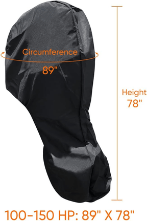 600D Oxford Cloth Outboard Motor Cover, Waterproof UV Resistant Boat Engine Protective Cover for Yacht Fishing Boat（20-30HP） - SportZone.co.nz