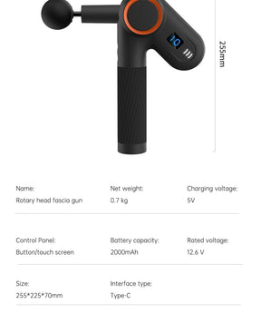 900-turn fascial gun USB charging massage angle rotatable full body muscle massage machine gun