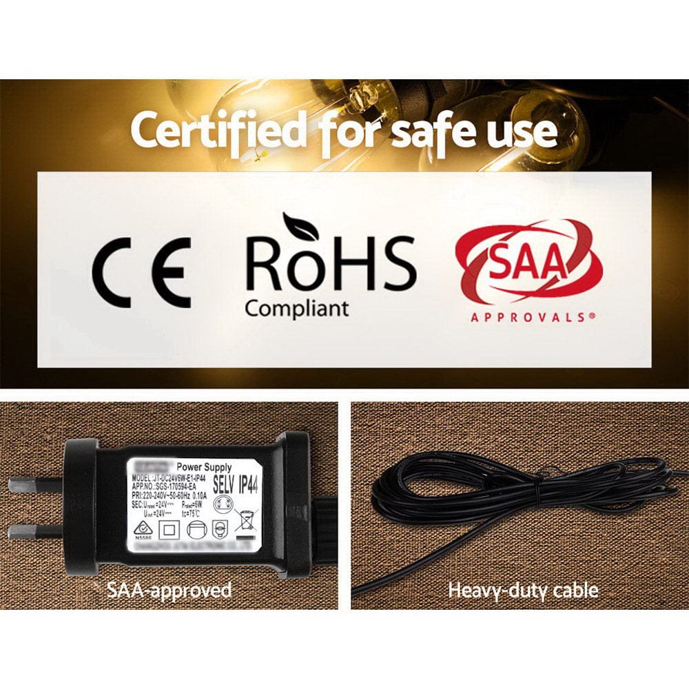 68m LED Festoon String Lights Christmas Decorations Wedding Party Outdoor Garden - SportZone.co.nz