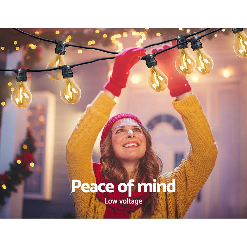 68m LED Festoon String Lights Outdoor Christmas Decorations Wedding Garden Party - SportZone.co.nz