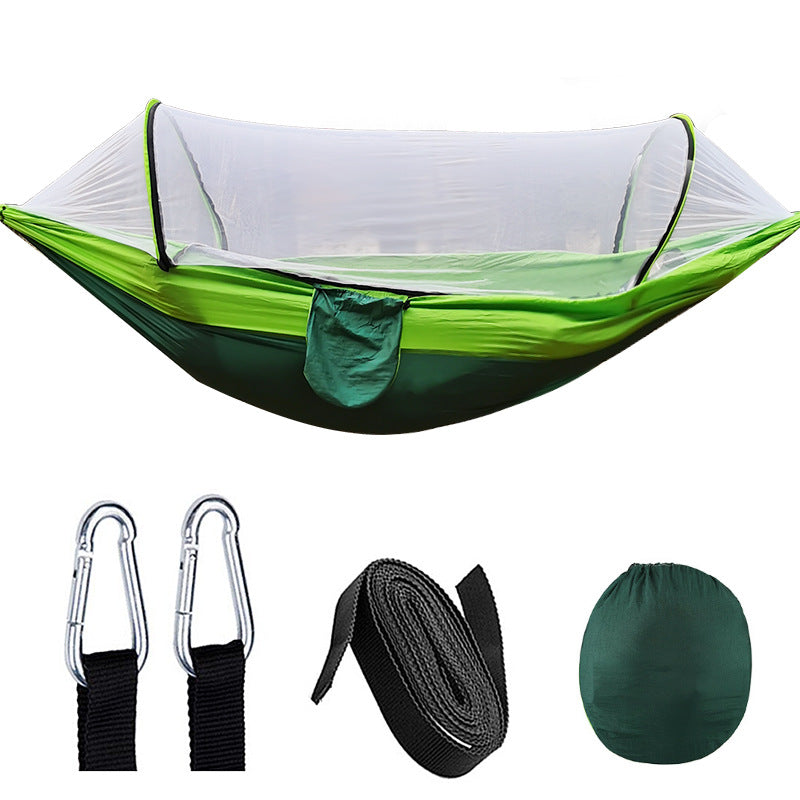 Automatic Quick Opening Mosquito Net Hammock Outdoor Camping Pole Mosquito Net Hammock Anti Roll Nylon Hammock