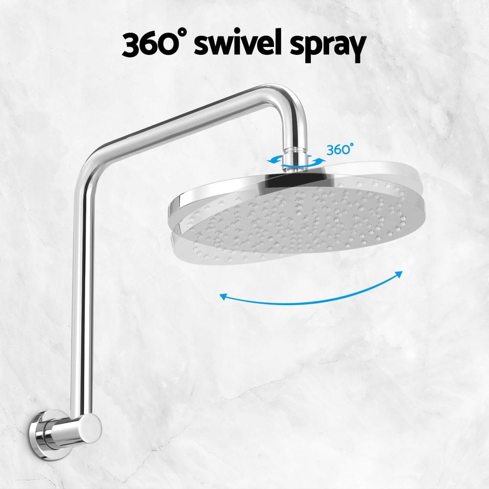 9'' Rain Shower Head Overhead High - pressure Swivel Chrome - SportZone.co.nz