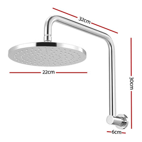 9'' Rain Shower Head Overhead High - pressure Swivel Chrome - SportZone.co.nz
