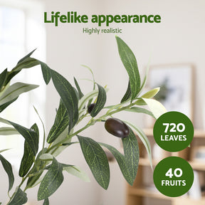 Artiss 180cm Artificial Olive Tree Faux Trees Indoor Decor Artificial Plants Lifelike Plant 1.8M