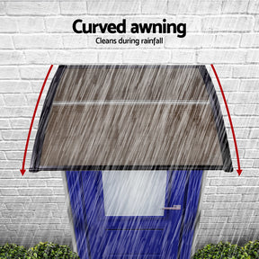 Instahut Window Door Awning 0.8mx1m Brown