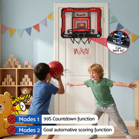Everfit Mini Basketball Hoop Over Door Indoor LED Scoreboard Kids Set 40x30cm