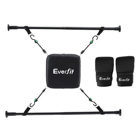 Everfit Doorway Punching Bag Adjustable Apartment Friendly with Boxing Gloves Black