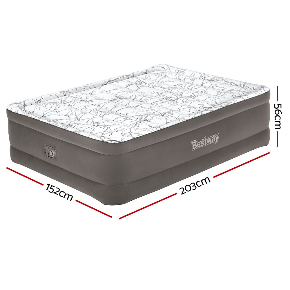 Bestway Air Mattress Queen Inflatable Bed 56cm Airbed Grey