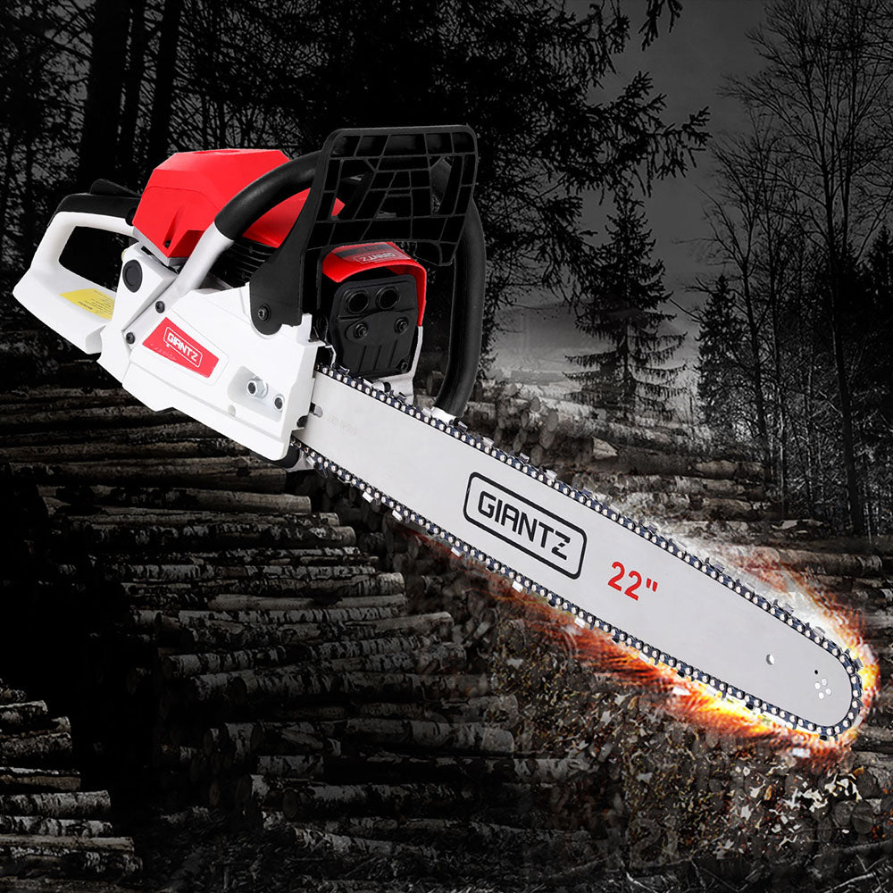 Giantz 74cc Petrol Chainsaw 22" Bar E-Start Tree Pruning Chain Saw