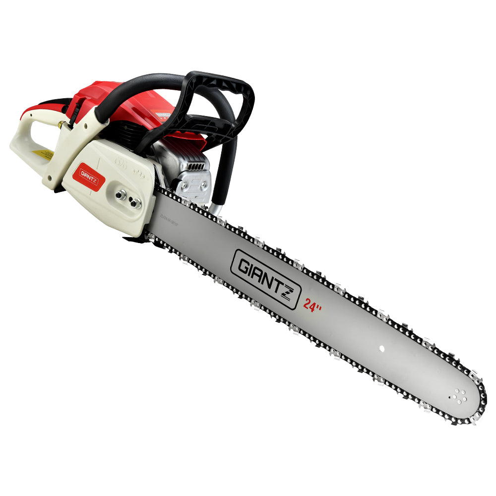 Giantz Chainsaw Petrol 88CC 24" Bar Commercial E-Start Pruning Chain Saw