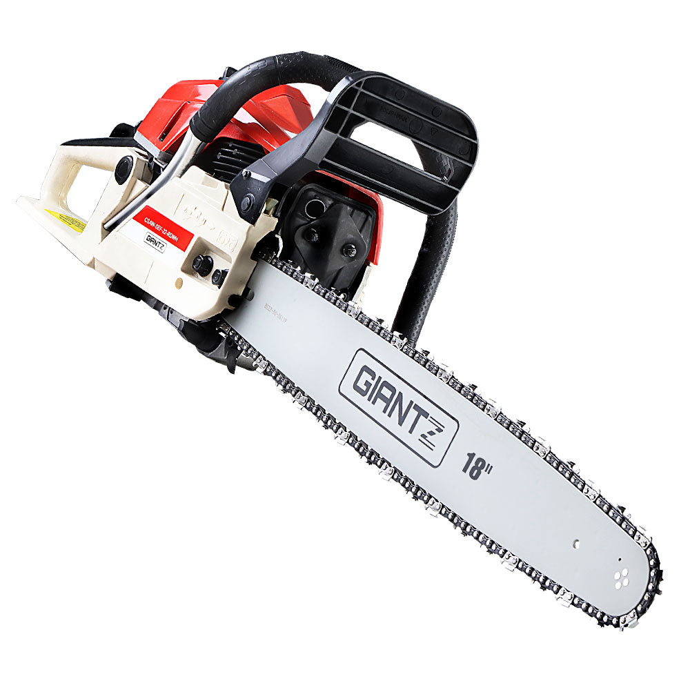 Giantz Chainsaw Petrol 75CC 18" Bar Commercial E-Start Pruning Chain Saw