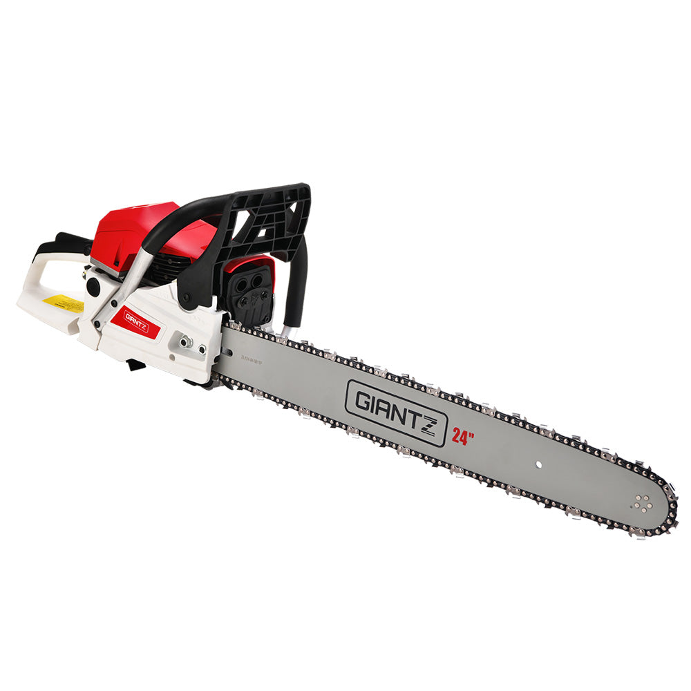 Giantz Chainsaw Petrol 72CC 24" Bar Commercial E-Start Pruning Chain Saw