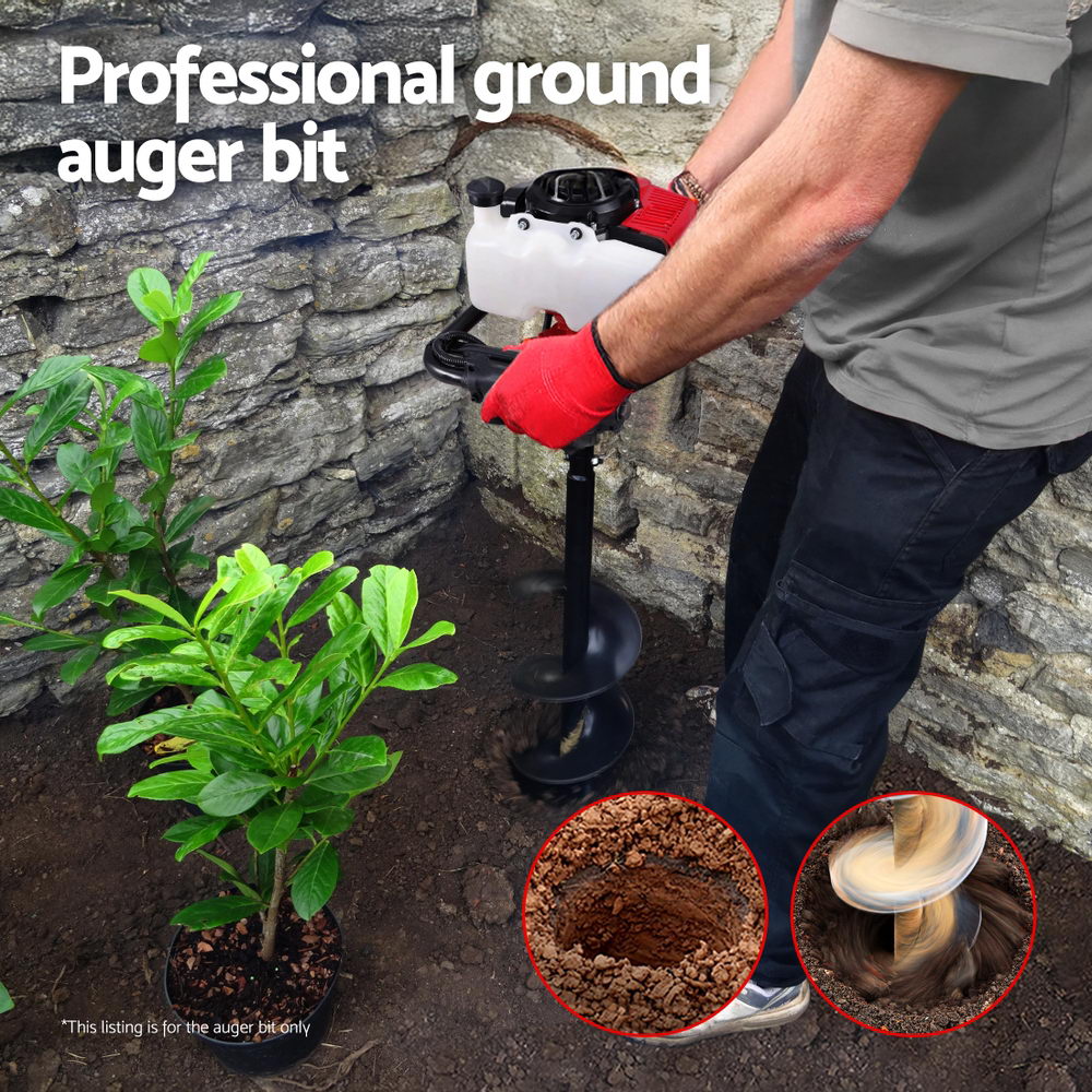 Giantz Post Hole Digger Auger Drill Bit 200mm with 80cm Extension Shaft Black