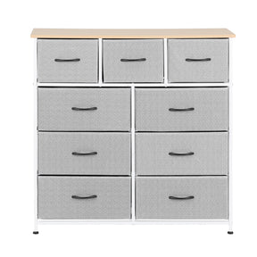Artiss Chest of 9 Drawers Storage Dresser Tallboy Light Grey