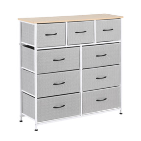 Artiss Chest of 9 Drawers Storage Dresser Tallboy Light Grey