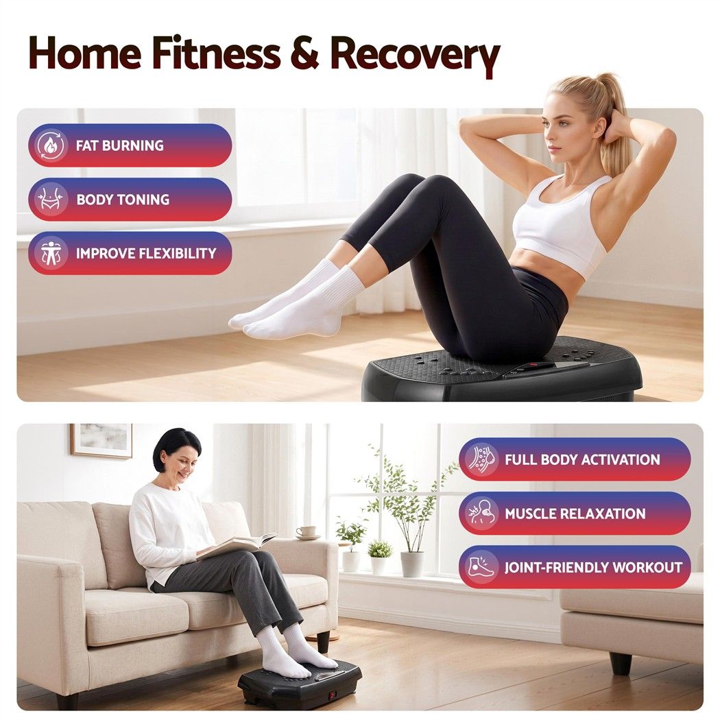 Everfit Vibration Plate Exercise Machine with Bluetooth - 150kg Fitness Platform, 150 Speed Levels
