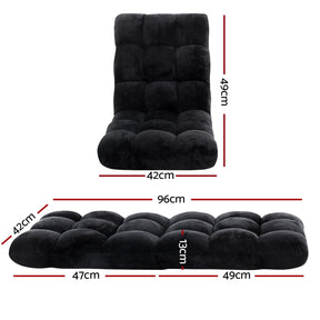 Artiss 4X Lounge Sofa Bed Flannel Fabric Black