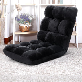 Artiss 4X Lounge Sofa Bed Flannel Fabric Black