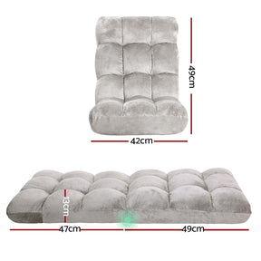 Artiss 4X Lounge Sofa Bed Flannel Fabric Grey