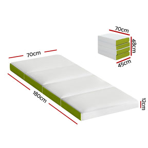 Giselle Bedding Foldable Mattress Folding Foam Single Green