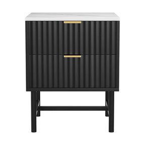 Artiss Bedside Table 2 Drawers - Black