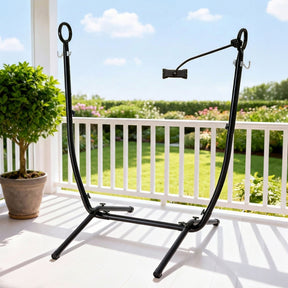 Gardeon Hammock Chair Stand Iron Frame w/ Phone Holder Black