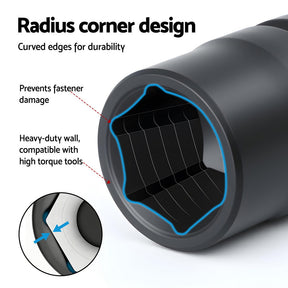Giantz 30Pc 1/2" Drive Socket Set Cr-V Steel 8-32mm Workshop Repair