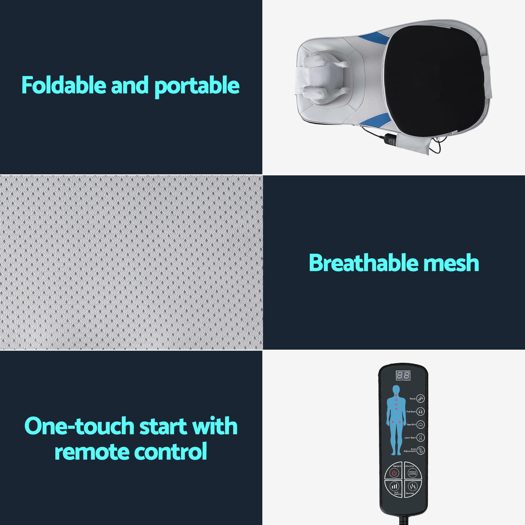 Livemor Full Back Massage Cushion 3D Kneading Heating Massage Seats