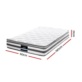 Giselle Bedding 21cm Mattress Pillow Top Single