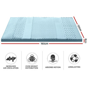 Giselle Bedding Memory Foam Mattress Topper 7-Zone 8cm Double