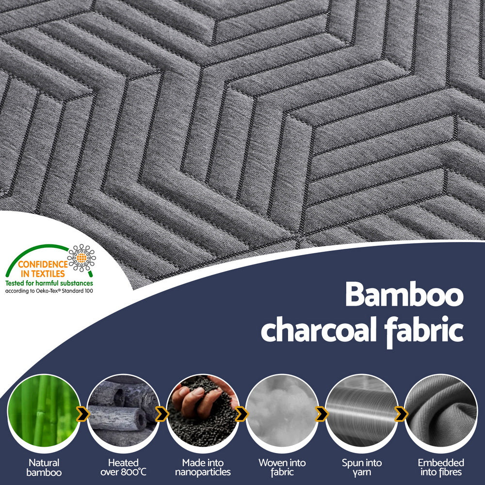 Giselle 8cm Memory Foam Mattress Topper Gel Dual Layer Foam Bamboo King