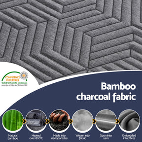 Giselle 8cm Memory Foam Mattress Topper Gel Dual Layer Foam Bamboo King