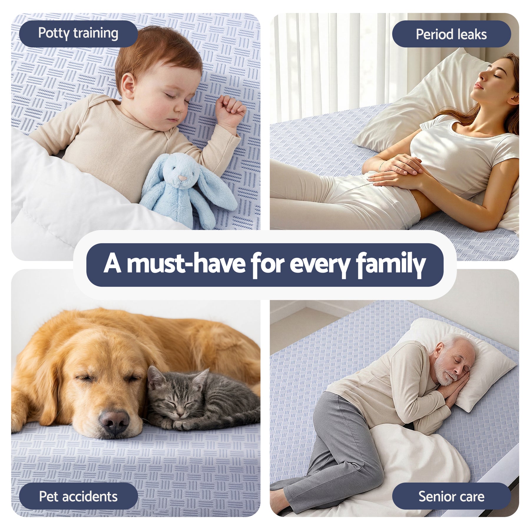 Giselle Cooling Mattress Protector Waterproof Deep Pocket Fitted Cover King