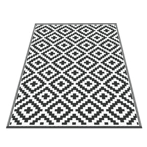 Gardeon Outdoor Rugs 120x180cm Large Carpet Reversible Area Mat PP Dual-Sided Patio Rug Cross