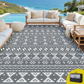 Gardeon Outdoor Rugs 274x366cm Large Carpet Reversible Area Mat PP Dual-Sided Patio Rug Bohemian