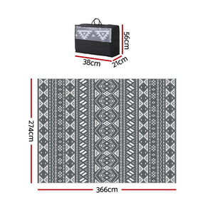 Gardeon Outdoor Rugs 274x366cm Large Carpet Reversible Area Mat PP Dual-Sided Patio Rug Bohemian