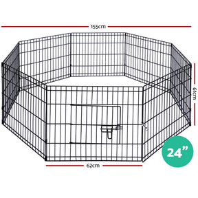 i.Pet 24" 8 Panel Dog Playpen Pet Fence Exercise Cage Enclosure Play Pen