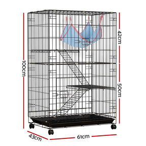 i.Pet Rabbit Cage 100cm Hutch 3 Level Indoor Guinea Pig Ferret